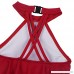 CHICTRY Girls' Halter Top High Waisted Bottom Tankini Bikini Set Two Pieces Ruffle Falbala Swimwear Bathing Suits Red B07QF8YJVV